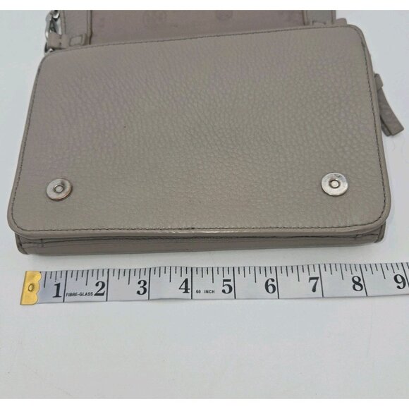 Tory Burch Britten Leather Combo Crossbody Handbag Gray Britain Britton Chain C - Picture 15 of 16